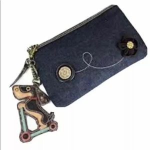 Chala Wallet/Wristlet with Wiener Dog on Scooter